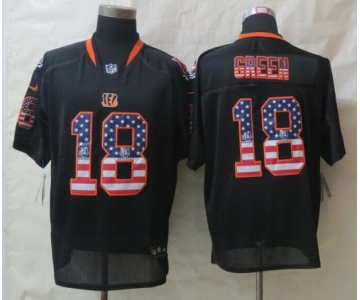 Nike Cincinnati Bengals #18 A.J. Green 2014 USA Flag Fashion Black Elite Jersey