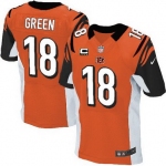 Nike Cincinnati Bengals #18 A.J. Green Orange C Patch Elite Jersey