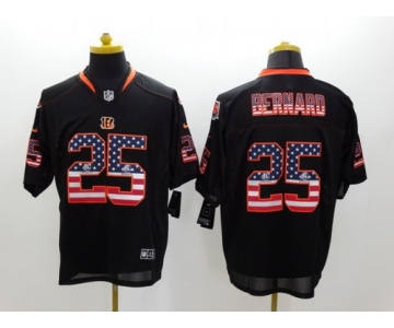 Nike Cincinnati Bengals #25 Giovani Bernard 2014 USA Flag Fashion Black Elite Jersey