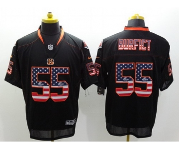 Nike Cincinnati Bengals #55 Vontaze Burfict 2014 USA Flag Fashion Black Elite Jersey