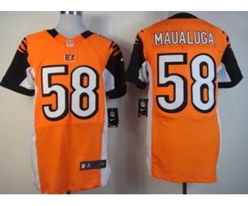 Nike Cincinnati Bengals #58 Rey Maualuga Orange Elite Jersey