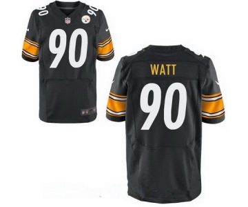 Men's 2017 NFL Draft Pittsburgh Steelers #90 T. J. Watt Black Team Color Stitched NFL Nike Elite Jersey