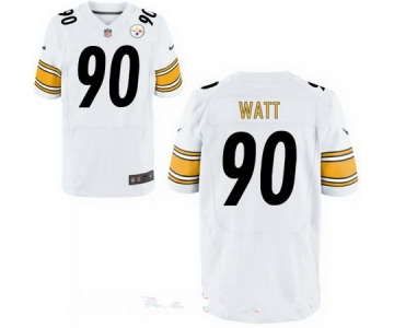 Men's 2017 NFL Draft Pittsburgh Steelers #90 T. J. Watt White Road Stitched NFL Nike Elite Jersey