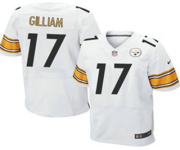 Men's Pittsburgh Steelers #17 Joe Gilliam White Road NFL Nike Elite Jersey