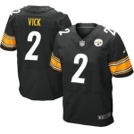 Men's Pittsburgh Steelers #2 Michael Vick Nike Black Elite Jersey
