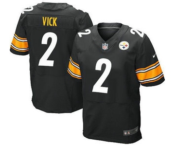 Men's Pittsburgh Steelers #2 Michael Vick Nike Black Elite Jersey