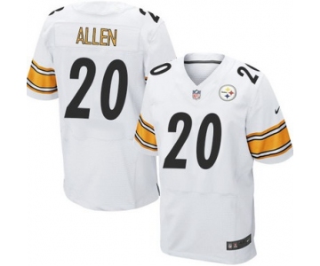 Men's Pittsburgh Steelers #20 Will Allen White Road NFL Nike Elite Jersey