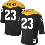 Men's Pittsburgh Steelers #23 Mike Wagner Black Retired Player 1967 Home Throwback NFL Jersey