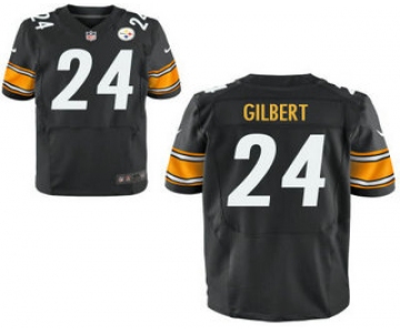 Men's Pittsburgh Steelers #24 Justin Gilbert Black Team Color Stitched NFL Nike Elite Jersey