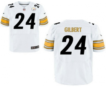 Men's Pittsburgh Steelers #24 Justin Gilbert White Road Stitched NFL Nike Elite Jersey