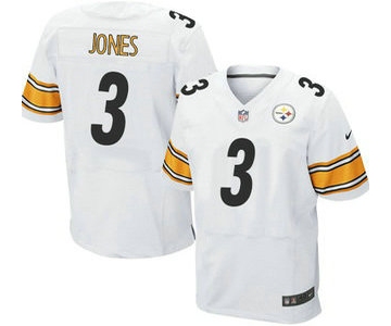 Men's Pittsburgh Steelers #3 Landry Jones White Road NFL Nike Elite Jersey