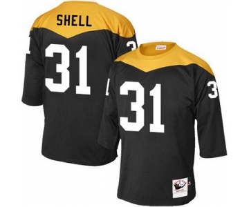 Men's Pittsburgh Steelers #31 Donnie Shell Black Retired Player 1967 Home Throwback NFL Jersey