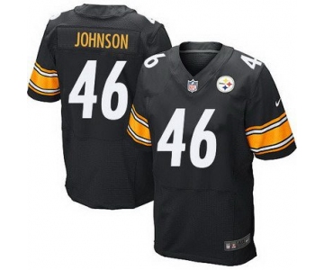 Men's Pittsburgh Steelers #46 Will Johnson Black Team Color NFL Nike Elite Jersey