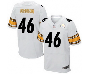 Men's Pittsburgh Steelers #46 Will Johnson White Road NFL Nike Elite Jersey