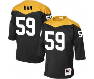 Men's Pittsburgh Steelers #59 Jack Ham Black Retired Player 1967 Home Throwback NFL Jersey