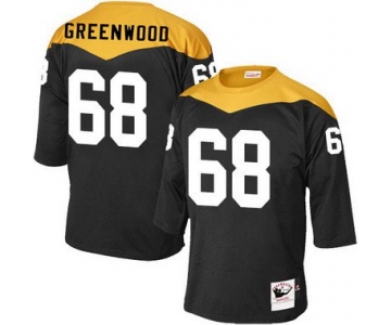 Men's Pittsburgh Steelers #68 L.C. Greenwood Black Retired Player 1967 Home Throwback NFL Jersey