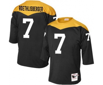 Men's Pittsburgh Steelers #7 Ben Roethlisberger Black 1967 Home Throwback NFL Jersey