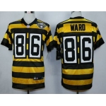 Men's Pittsburgh Steelers #86 Hines Ward Yellow With Black Retired Player Nike NFL Elite Jersey