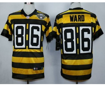 Men's Pittsburgh Steelers #86 Hines Ward Yellow With Black Retired Player Nike NFL Elite Jersey