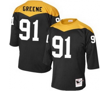 Men's Pittsburgh Steelers #91 Kevin Greene Black Retired Player 1967 Home Throwback NFL Jersey