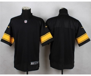 Men's Pittsburgh Steelers Blank Black With Yellow Nike NFL Elite Jersey