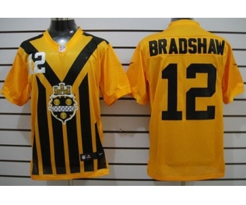 Nike Pittsburgh Steelers #12 Terry Bradshaw 1933 Yellow Throwback Jersey