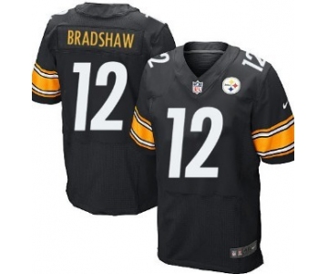 Nike Pittsburgh Steelers #12 Terry Bradshaw Black Elite Jersey