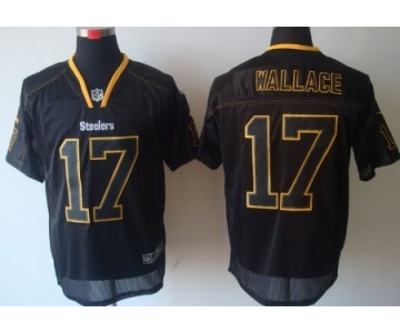 Nike Pittsburgh Steelers #17 Mike Wallace Lights Out Black Elite Jersey