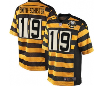 Nike Pittsburgh Steelers #19 JuJu Smith-Schuster Yellow Black Alternate Men's Stitched NFL 80TH Throwback Elite Jersey