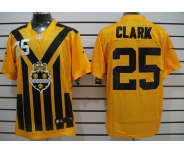 Nike Pittsburgh Steelers #25 Ryan Clark 1933 Yellow Throwback Jersey