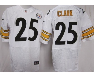 Nike Pittsburgh Steelers #25 Ryan Clark White Elite Jersey