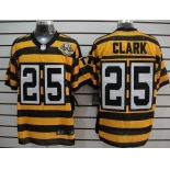 Nike Pittsburgh Steelers #25 Ryan Clark Yellow With Black Throwback 80TH Jersey