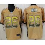 Nike Pittsburgh Steelers #26 LeVeon Bell Drift Fashion Yellow Elite Jersey