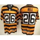 Nike Pittsburgh Steelers #26 LeVeon Bell Yellow With Black Throwback Jersey