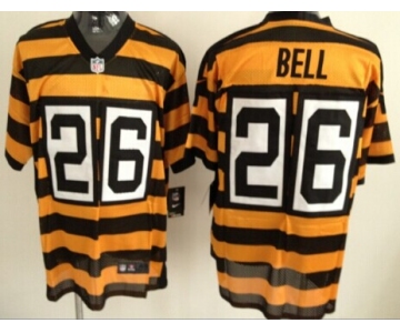 Nike Pittsburgh Steelers #26 LeVeon Bell Yellow With Black Throwback Jersey