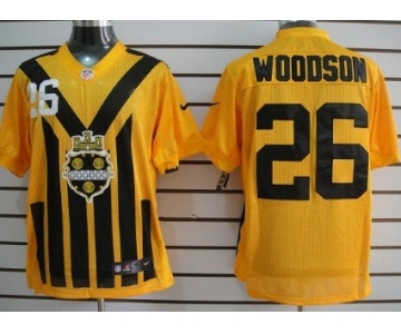 Nike Pittsburgh Steelers #26 Rod Woodson 1933 Yellow Throwback Jersey