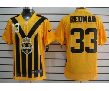 Nike Pittsburgh Steelers #33 Isaac Redman 1933 Yellow Throwback Jersey