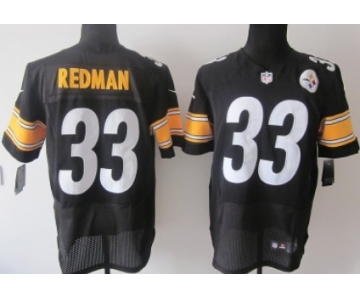 Nike Pittsburgh Steelers #33 Isaac Redman Black Elite Jersey