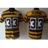 Nike Pittsburgh Steelers #33 Isaac Redman Yellow With Black Throwback 80TH Jersey