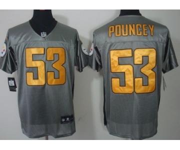 Nike Pittsburgh Steelers #53 Maurkice Pouncey Gray Shadow Elite Jersey