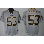 Nike Pittsburgh Steelers #53 Maurkice Pouncey Lights Out Gray Elite Jersey