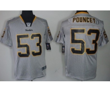 Nike Pittsburgh Steelers #53 Maurkice Pouncey Lights Out Gray Elite Jersey