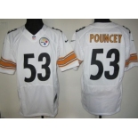 Nike Pittsburgh Steelers #53 Maurkice Pouncey White Elite Jersey