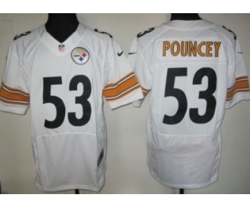 Nike Pittsburgh Steelers #53 Maurkice Pouncey White Elite Jersey