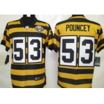 Nike Pittsburgh Steelers #53 Maurkice Pouncey Yellow With Black Throwback 80TH Jersey