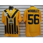 Nike Pittsburgh Steelers #56 LaMarr Woodley 1933 Yellow Throwback Jersey
