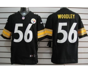 Nike Pittsburgh Steelers #56 LaMarr Woodley Black Elite Jersey