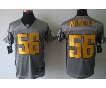 Nike Pittsburgh Steelers #56 LaMarr Woodley Gray Shadow Elite Jersey