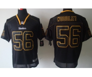 Nike Pittsburgh Steelers #56 LaMarr Woodley Lights Out Black Elite Jersey