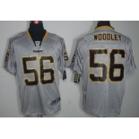 Nike Pittsburgh Steelers #56 LaMarr Woodley Lights Out Gray Elite Jersey